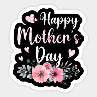 Mother's Day With Floral Mom Mommy Grandma Womens Sticker